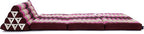 Leewadee 3-Fold Mat XXL with Triangle Cushion – Firm TV Pillow, Foldable Mattress with Cushion Made of Kapok, 67 x 31 inches, Auburn Pink