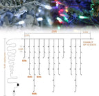 Toodour Christmas Icicle Lights Outdoor, 2 in 1 White & Multicolor Color Changing Icicle Lights with 60 Drops, 29.5ft 360 LED Christmas Light Fairy Twinkle Light for Wedding Home Outdoor Xmas Decor