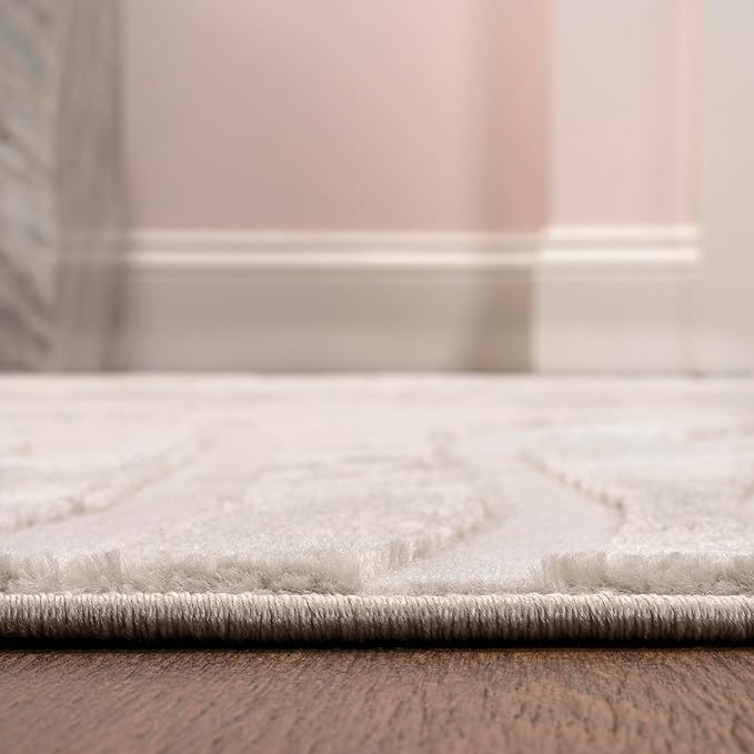 JONATHAN Y Graphic Lines High-Low Indoor Area Rug 4X6 Beige/Cream, Alcina Modern Scandinavian for Living Room, Bedroom, Kitchen, Easy-Cleaning, High Traffic, Pet-Friendly, Non-Shedding SND102A-4