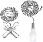 SmoTecQ Ceiling Fan Pull Chain, 24-inch Extra Long Extension Cord - Silver