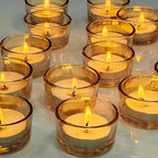 GOLDEAL 30 Pcs Gold Glass Small Tealight Candle Holders-Tea Candle Holders Bulk - Perfect for Weddings, Parties, Dinners - Ideal for 1.5" Standard Tealights and Candle Moulds…