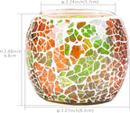 Rancco Glass Votive Candle Holder for Tealight, Romantic Mosaic Cracked Candle Holder, Candle Lamp Aromatherapy Candlescape Bowl for Valentine's Thanksgiving, Christmas Table Centerpiece, Party Decor