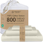 Threadmill Sheets for Twin XL Mattress | 800 Thread Count Twin XL Bed Sheets Set with 15” Deep Pocket | Sateen Weave, Better Than Egyptian Cotton, 3-Piece Bedding Set with Cooling Effect | Taupe