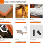 ESHINE Adjustable Bed Frame Queen - Easy to Install in 5 Minutes, Adjustable Beds for Massage, Zero Gravity, Under Bed Lights, Wireless Remote, Foot&Head Incline, Smart Bed, 3000 Premium Series