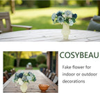 Artificial Flowers Fake Roses, Faux Plant with Stems for DIY Wedding Bouquets Bridal Shower Centerpieces Arrangements Party Tables Decorations (23, Mix Shades of Blue)