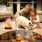 Electric Candle Warmer Lamp with Timer: Adjustable Height & Brightness, Wax Warmer for House Warming Gifts, New Home Room Decor,Birthday Gifts for Mom & Women (Pink)