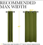 NICETOWN Christmas Bedroom Curtain Panels Blackout Draperies, Holiday Christmas Decor Thermal Insulated Solid Grommet Blackout Curtains/Drapes (One Pair, 34 by 45-inch, Olive Green)
