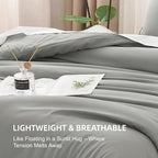 Litanika Comforters Medium Gray California King Size, 3 Pieces Lightweight Solid Bedding Set & Collections, All Season Fluffy Bed Set (104x96In Comforter & 2 Pillowcases)