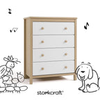 Storkcraft Alpine 4 Drawer Dresser (Driftwood and White) – GREENGUARD Gold Certified, Kids Storage Organizer, Modern 4 Drawer Chest for Bedroom, Must-Have Nursery Storage