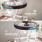 Ceiling Fan with Lights and Remote, 20'' Low Profile Flush Mount, 6 Wind Speeds, Modern Dimmable LED, Smart for Bedroom, Kids Room