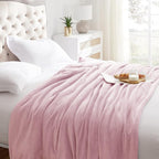 KMUSET Fleece Blanket Throw Size Pink Lightweight Super Soft Cozy Luxury Bed Blanket Microfiber