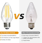 BRIMAX F15 8W Led Porch Light Bulb Outdoor, E26 Medium Base LED Post Bulb for 75W - 80W Incandescent Equivalent,Dimmable 2700K Warm White Flame Wrinkle Glass, for Ceiling Fan and Lantern Lamp, 4 Pack