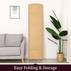 Rose Home Fashion 6 ft Tall Room Divider, Room Dividers and Folding Privacy Screens, 15.7in Privacy Screen 3 Panel Partition Temporary Wall Separation for Private, Light Beige