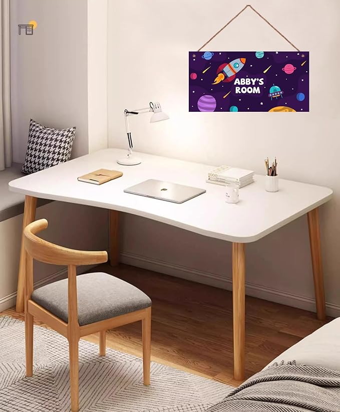 Personalized Sign Universe Rocket Sign Outer Space theme Art Décor For Kids Room Custom Name Door Wall Decor, Floral Nursery Art Girls Room Boys Bedroom