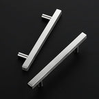 Ravinte Brushed Nickel Cabinet Handles 20 Pack 4-1/2 inch Satin Nickel Square Cabinet Pulls Silver Hardware for Kitchen 7 inch Overall Length Stainless Steel Drawer Pulls