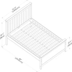 Max & Lily Full Size Bed Frame with Slatted Headboard, Solid Wood Platform Bed for Kids, No Box Spring Needed, Easy Assembly, Natural