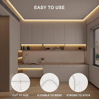 16.4ft COB Led Strip Light with Remote, 2700K Dimmable Bright Warm White Led COB Strip Light, White Led Strip Light for Mirror, Stair, Cabinet, Room