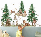 Jungle Animal Wall Stickers Forest Safari Wall Decals Kid Room Nursery Baby Bedroom Décor (Cedar Tree Animals)