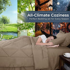 HEVUMYI Linen King Comforter Set - 7-Piece All Season Bed in a Bag King, Ultra Soft Bedding Set with Comforter, Flat Sheet, Fitted Sheet, Pillowcases, Pillow Shams