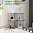 C&AHOME Cube Storage Organizer, 4-Cube Shelves Units, Closet Cabinet, DIY Plastic Modular Book Shelf Ideal for Bedroom, Living Room, Office, 24.8" L x 12.4" W x 24.8" H Grey UPCS04G