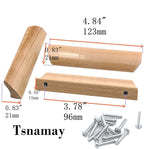 10Pcs 4.84" Wood Solid Furniture Pulls Handles, Painted Smoothly Wooden Handles Cupboard Closet Drawer Handle Pull,Hole Dis.3.78"