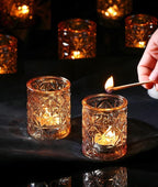 Gold Votive Candle Holders Set of 12, Tea Lights Candle Holders Glass for Wedding Table Centerpieces, Gold Candle Holder for Christmas Party Diwali Centerpieces for Table, Home Party Supplies