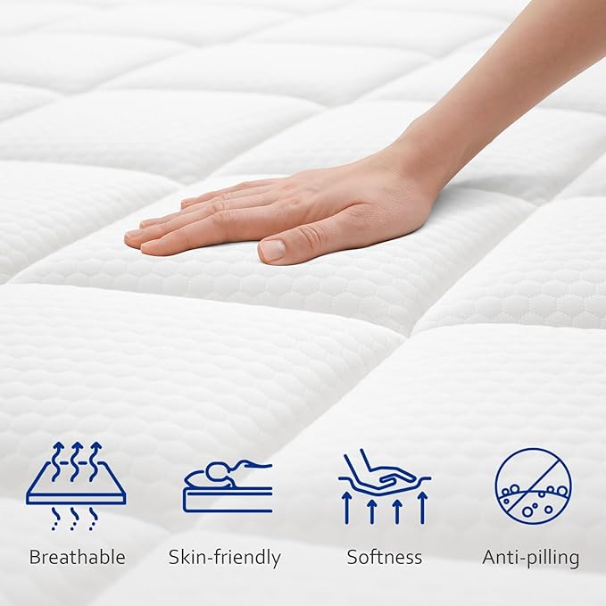 Queen Mattress,10 Inch Extra Plush Hybrid Mattresses with Memory Foam,100 Night Trial,Euro Top Mattress with Medium Hardness is Used for Back and Waist Support,CertiPUR-US