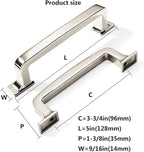 Khtumeware 10 Pack Polished Nickel Cabinet Pulls & Drawer Handles - 3-3/4 Inch, Kitchen Cabinet Hardware