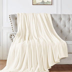 Walensee Fleece Blanket Plush Throw Fuzzy Lightweight (King Size 108x90 Cream) Super Soft Microfiber Flannel Blankets for Couch, Bed, Sofa Ultra Luxurious Warm and Cozy for All Seasons