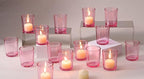 LETINE Pink Votive Candle Holders Set of 36 - Elegant Glass Tealight Candle Holder for Wedding Centerpiece Table Decorations - Ideal Pink Centerpieces for Centerpieces, Graduations, and Bridal Showers