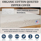 Foamma 3" x 48" x 75" Gel Memory Foam Mattress for RV with Water Resistant Organic Cotton Cover, Firm High Density Foam Base, USA Made, CertiPUR-US Certified Foam