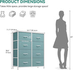 YITAHOME Fabric Dresser for Bedroom, Tall Storage 8 Drawers, Black Dresser & Chest of Drawers, Storage Drawer Organizer for Closet, Bedroom, Living Room