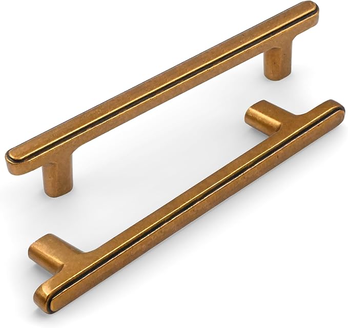 10 Pack 5 Inch(128mm) Kitchen Cabinet Handles Antique Brass Cabinet Pulls Vintage Retro Kitchen Cabinet Hardware Drawer Pulls for Cupboard Wardrobe