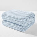 Exclusivo Mezcla Fleece Bed Blanket Queen Size, Super Soft and Warm Blankets for Couch, Sofa and Bed Waffle Textured, Cozy, Fuzzy and Lightweight (Mixed Slate Blue, 90x90 Inches)