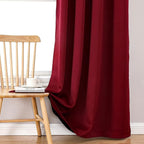 ChrisDowa 100% Blackout Curtains for Bedroom with Black Liner, 2 Thick Layers Total Blackout Thermal Insulated Grommet Window Curtains 2 Panels Set (Burgundy, 52 x 54 Inch)