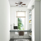 Prominence Home Hero, 28 Inch Traditional Flush Mount Indoor LED Ceiling Fan with Light, Pull Chain, Dual Finish Blades, Reversible Motor - 51656-01 (Brushed Nickel)