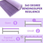 MUXHOMO 2 Inch 7-Zone King Mattress Topper, Egg Crate Foam Mattress Topper King Size for Back Pain, Lavender Cooling Gel Infused Bed Pad, CertiPUR-US and Oeko-TEX Certification (76"×80")