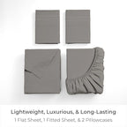 Mellanni California King Sheets Set - 4 PC Iconic Collection Bedding - Hotel Luxury, Extra Soft, Cooling Bed Sheets - Wrinkle, Fade, Stain Resistant (Cal King, Taupe)
