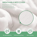 Queen Size Mattress,Fiberglass Free 6 Inch Green Tea Cooling Gel Memory Foam Mattress in a Box,Medium-Firm,Pressure Relief&Temperature Regulation,CertiPUR-US Certified,White