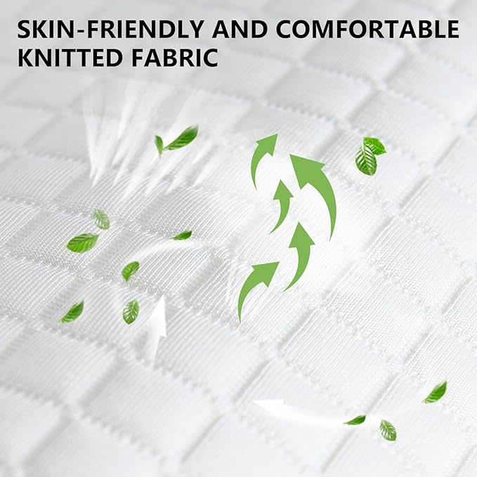 BestMassage | 6 Inch California King Mattress | Gel Memory Foam | Medium Firm Feel | White | Bed in a Box, CertiPUR-US Certified | Pressure Relief, Cooling Ventilated Foam | Breathable Knit Cover