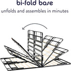 Best Price Mattress 14-inch Foldable Quickbase Metal Platform Bed Frame with Tool Free Easy Assembly, Wood Slats No Box Spring Needed, Black, Cal King