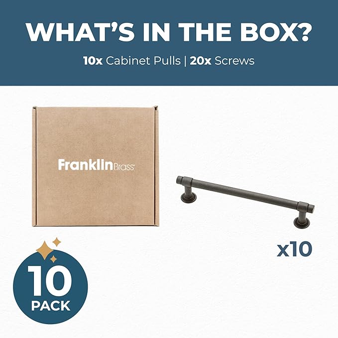 Franklin Brass Francisco (5-Pack) Cabinet Handles 5-1/16' Hole Center Soft Iron Kitchen Drawer Pulls Dresser, Furniture Hardware P29618K-SI-B1