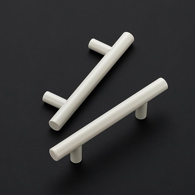 Ravinte 6 Pack | 5 Inch Cabinet Pulls White Stainless Steel Kitchen Drawer Pulls Cabinet Handles 5 InchLength, 3 Inch Hole Center