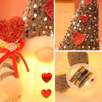 Light Up Gnome Valentine's Day Decorations Indoor Home Decor 11" Lighted Valentines Gnomes Decor Plush Scandinavian Tomte Elf Holiday Gnomes Ornaments Valentines Day Gifts for Her (Red)