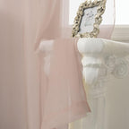 HUTO Blush Pink Sheer Curtains 45 inches Long for Bedroom Top Rod Pocket Sheer Window Panels Curtains for Nursery Living Room 52 by 45 Inch Length Set of 2