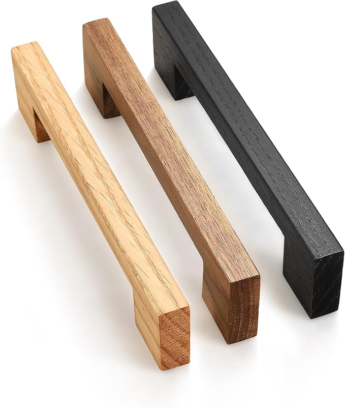 Burlywood Square 7-1/2in 6 pcs Wooden Drawer Pulls Handle pulls for cabinets Kitchen Cabinet Drawer pulls Cabinet Door Pull