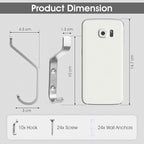 GlazieVault Coat Hook– Door Hook (10 Pack) - Heavy Duty Wall Mounted - Premium Design Rust Free Hooks