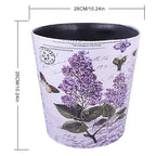 10L/2.64 Gallon Trash Can Waterproof PU Leather Flowers Pattern Wastebasket Paper Basket Dustbin Garbage Bin - (Type 7)