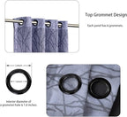 BONZER Mix and Match Curtains - 2 Pieces Branch Print Sheer Curtains and 2 Pieces Blackout Curtains for Bedroom Living Room Grommet Window Drapes, 54x63 Inch/Panel, Grey Dark, Set of 4 Panels