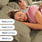 Twin Size 3 Piece Sheet Set - Comfy Breathable & Cooling Bed Sheets Set - Hotel Luxury Bedding for Women, Men, Kids, Teens, Boys & Girls - Deep Pockets, Ultra-Soft and Wrinkle Free - Oeko-Tex - Khaki